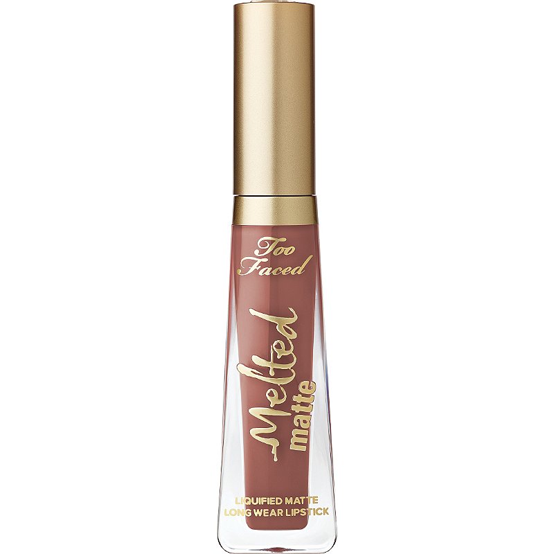 too faced melted liquified gold lip gloss for dark skin