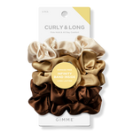 GIMME beauty Curly & Long Satin Brown Scrunchies 