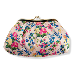 The Vintage Cosmetic Company Pink Floral Satin Cosmetic Bag 