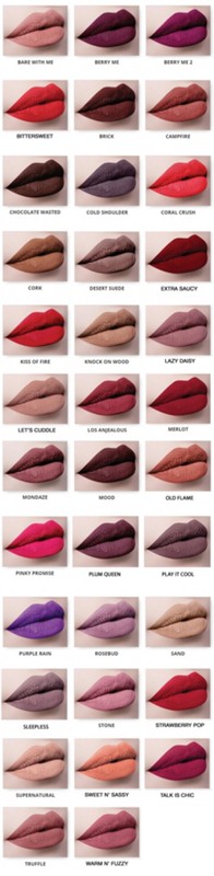 matte liquid lipstick shades