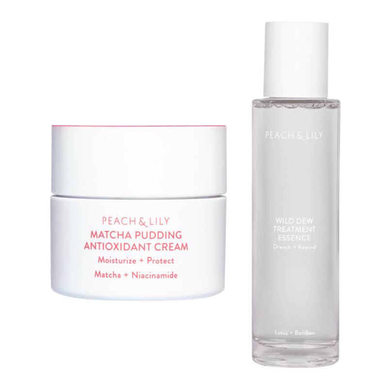Shop Ulta Beauty’s 21 Days of Beauty and receive 50% off PEACH & LILY* Matcha Pudding Antioxidant Cream & Wild Dew Essence Treatment