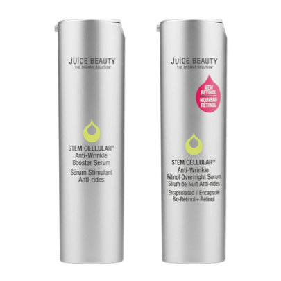 Shop Ulta Beauty’s 21 Days of Beauty and receive 50% off Juice Beauty* STEM CELLULAR Anti-Wrinkle Retinol Overnight Serum, STEM CELLULAR Anti-Wrinkle Booster Serum