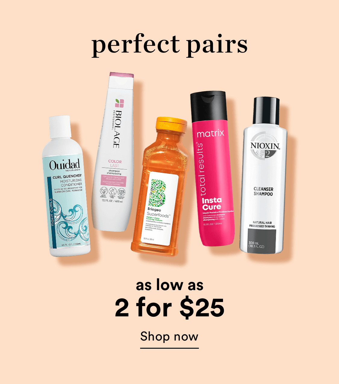 Shop shampoos & conditioners as low as 2 for $5 during Ulta Beauty's Gorgeous Hair Event