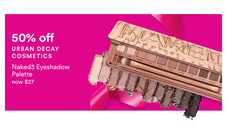 50% OFF URBAN DECAY COSMETICS Naked3 Eyeshadow Palette NOW $27